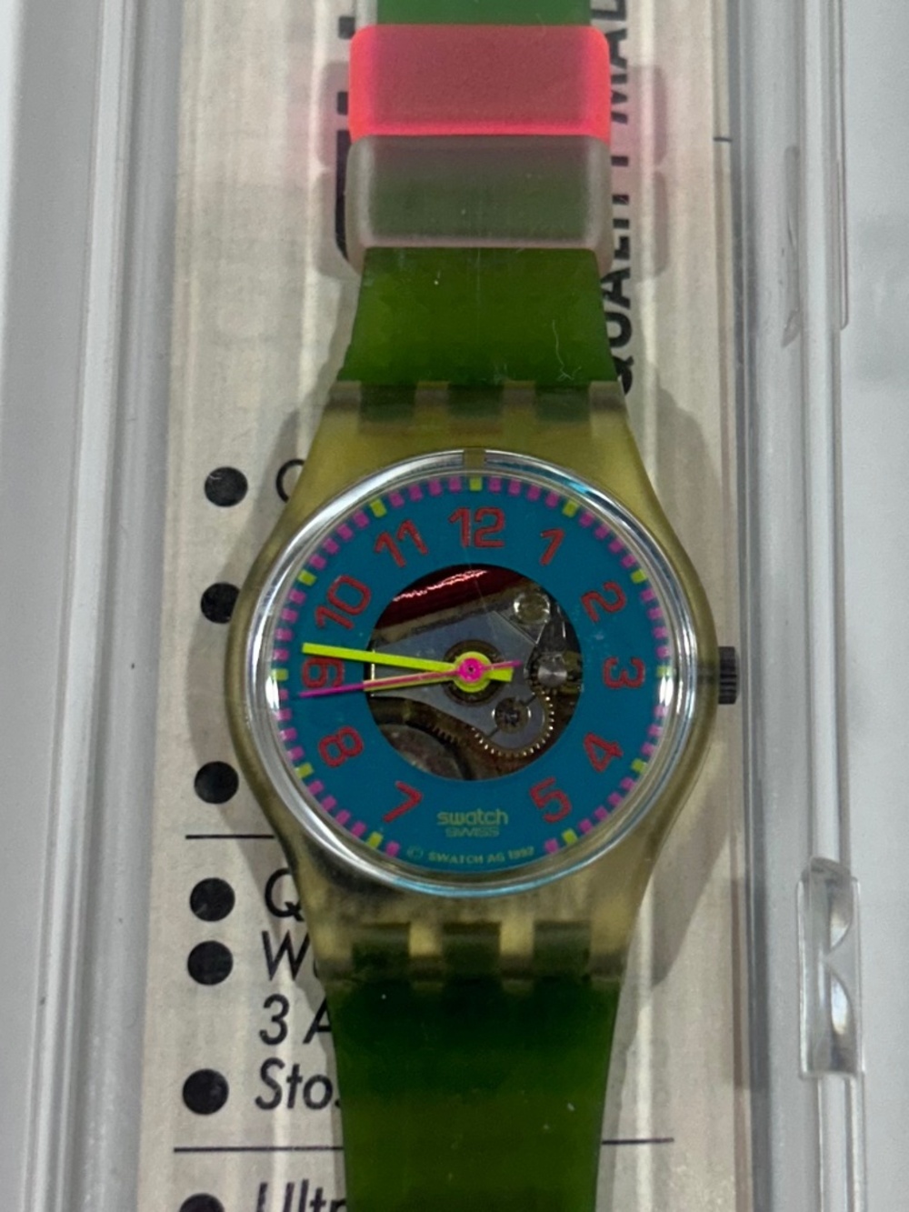 Vintage 1992 Swatch Watch "Lady Summer LK141" Skeletonized Dial water resis-RARE